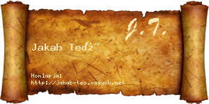 Jakab Teó névjegykártya